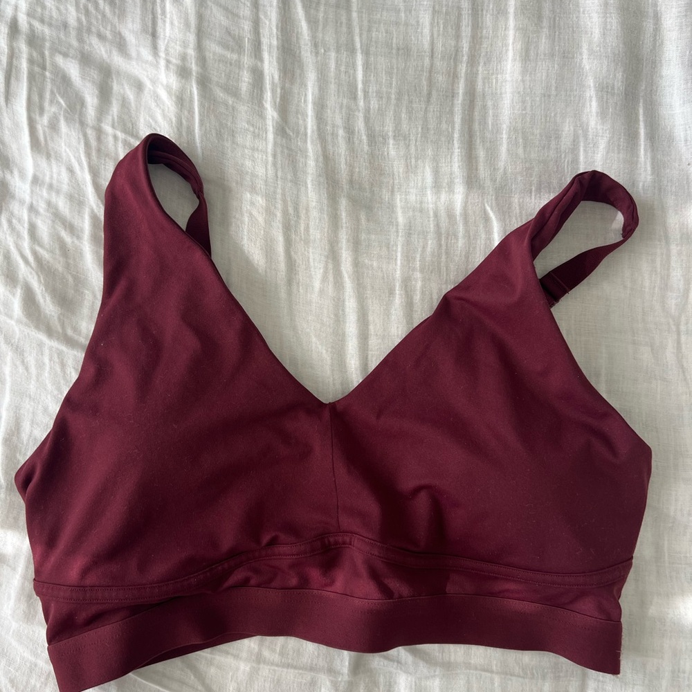 Fabletics Deep Burgundy Sports Bra